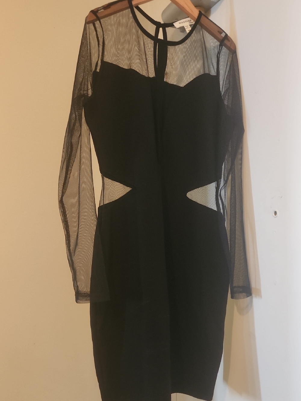 SALE🖤Windsor Black Sheer Long Sleeve Cutout Bodycon Dress